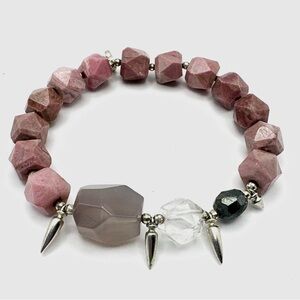 Kendra Scott Gemstone Sadie Stretch Bracelet: Rhodonite, Quartz, Tourmaline